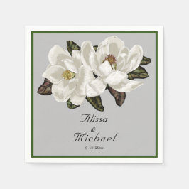 Elegante Magnolienblüten Serviette