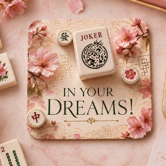 Elegante Mahjong Joker Coaster Träume Rechteckiger Pappuntersetzer