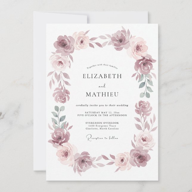 Elegante Maiglöckchen-Hochzeit Einladung (Vorderseite)