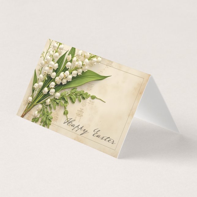 Elegante Maiglöckchen-Ostergrüße (Vorderseite)