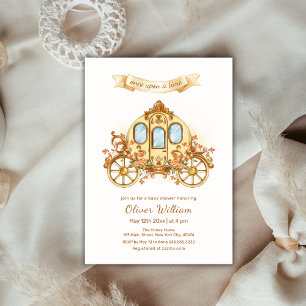 Elegante Mairytale Prince Carriage Baby Shower Einladung