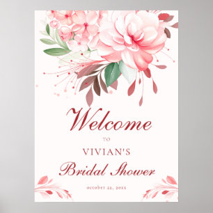 Elegante makellose Sakura-Rosa-Brautparty-Begrüßun Poster