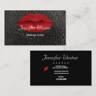 Elegante Makeup Artist/Rote Lippen - Visitenkarten Visitenkarte