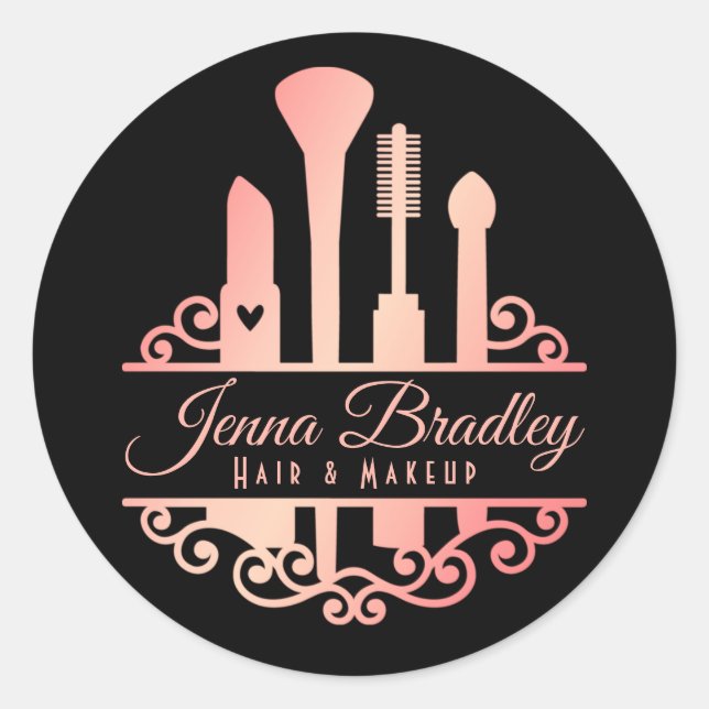 Elegante Makeup Tools Beauty Beruflich Runder Aufkleber (Vorderseite)