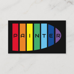 Elegante Maler Regenbogenfarbene Streifen Visitenkarte
