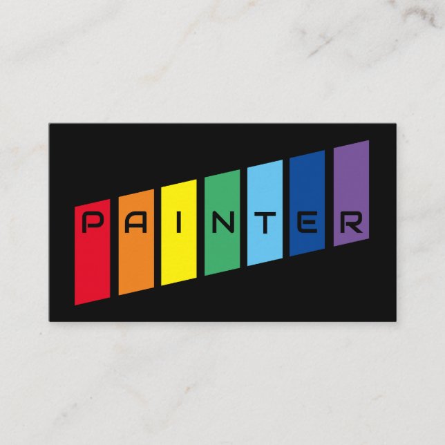 Elegante Maler Regenbogenfarbene Streifen Visitenkarte (Vorderseite)