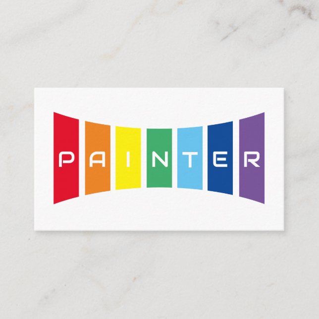 Elegante Maler Regenbogenfarbene Streifen Visitenkarte (Vorderseite)
