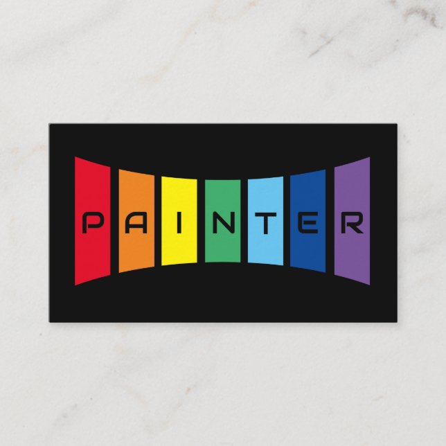 Elegante Maler Regenbogenfarbene Streifen Visitenkarte (Vorderseite)