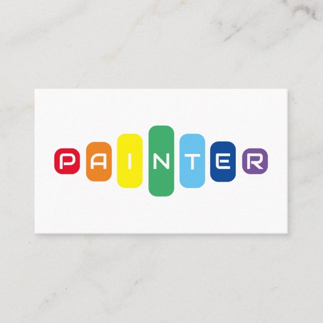 Elegante Malerbriefe mit Regenbogenfarben Visitenkarte (Vorderseite)