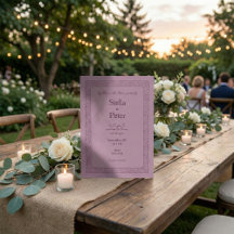 Elegante Malvenfarbene Vintage-Rahmen Hochzeit