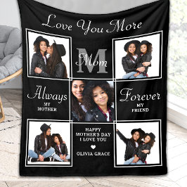 Elegante MAMA 5 Foto Collage Monogram Einmalige Ma Fleecedecke