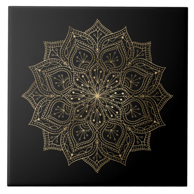 elegante Mandala-Dekoration Fliese (Vorderseite)