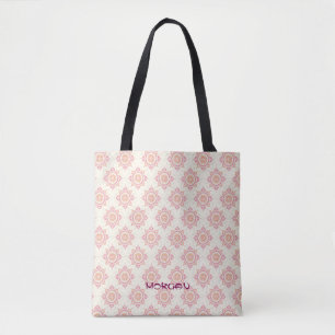 Elegante Mandala Muster Tote Tasche mit rosa