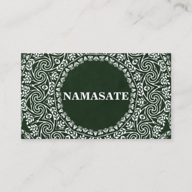 Elegante Mandala Namaste Yoga Logo Art Visitenkarte (Vorderseite)
