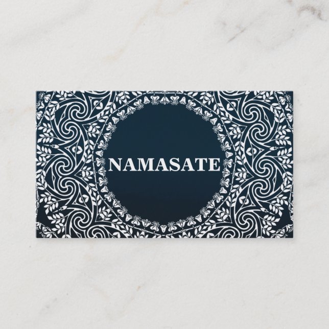 Elegante Mandala Namaste Yoga Logo Art Visitenkarte (Vorderseite)