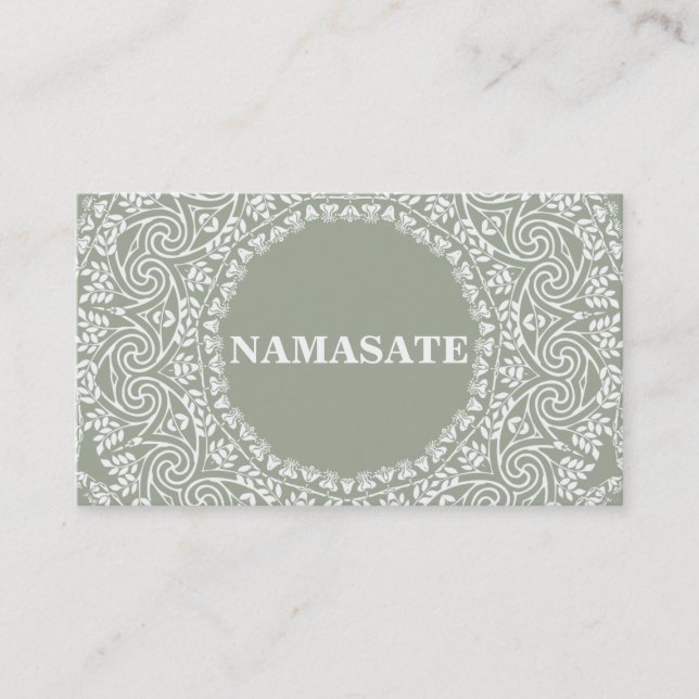 Elegante Mandala Namaste Yoga-Logo-Kunst Visitenkarte (Vorderseite)