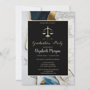 Elegante Marble Gold School Graduation Party Einladung