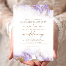 Elegante Marble Lavender Gold Wedding