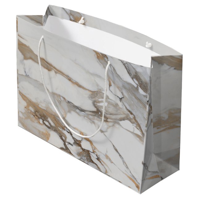 Elegante Marble Pattern Geschenktasche Große Geschenktüte (Rückseite Schrägansicht)
