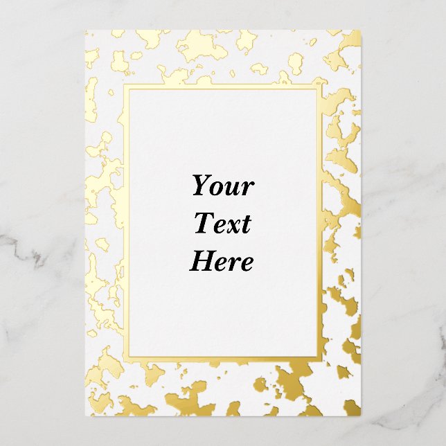 Elegante Marbled Gold Foil Blank Invitation Card Folieneinladung (Vorderseite)