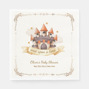 Elegante Märchenprinz-Schloss-Baby-Party Serviette