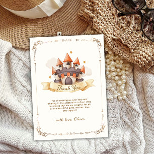 Elegante Märchenprinz Schloss Baby Shower  Dankeskarte