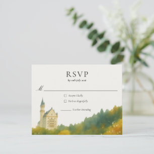 Elegante Märchenschloss-Hochzeit RSVP Karte