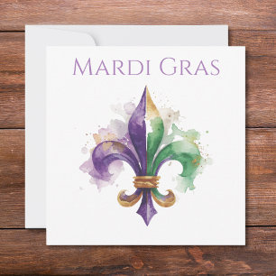 Elegante Mardi Gras-Aquarell  Einladung