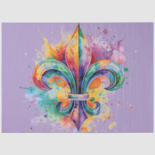 Elegante Mardi Gras Farben Decoupage Seidenpapier