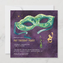 Elegante Mardi-Gras-Party-Einladung