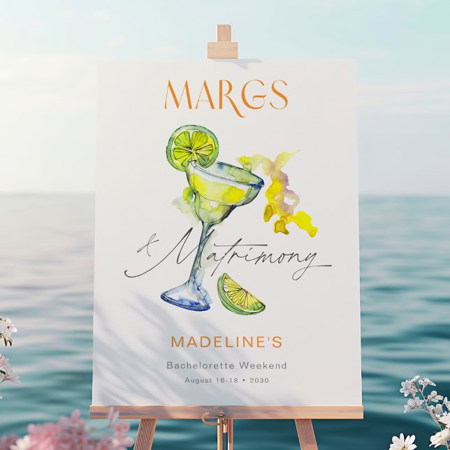 Elegante Margs & Matrimony Bachelorette Weekend Poster (Von Creator hochgeladen)