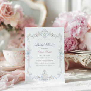 Elegante Marie Antoinette-Brautparty Einladung