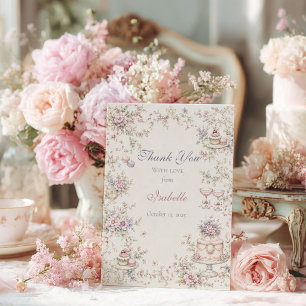 Elegante Marie Antoinette Hochzeitsdusche Danke