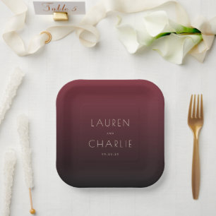 Elegante marine Minimalistische Namen Pappteller