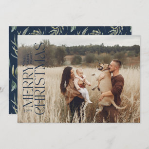 Elegante Marine moderne minimale natürliche botani Feiertagskarte