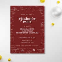 Elegante marine rote handgeschriebene Mathematik-A