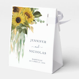 Elegante marine Sonnenblumen Hochzeit Geschenkschachtel