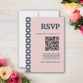 Elegante Marine und Blush Pink RSVP Karte