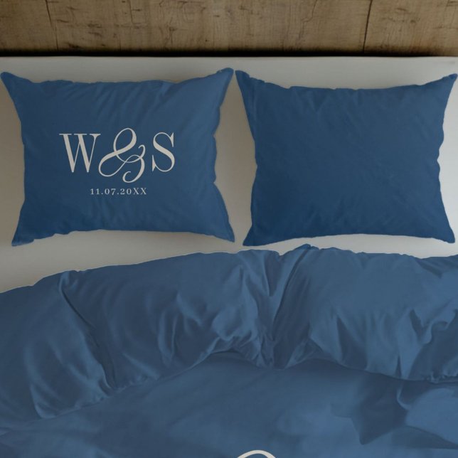 Elegante marineblaue Ersthochzeit Kissenbezug (Von Creator hochgeladen)