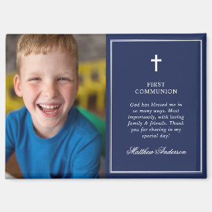 Elegante marineblaue Foto-First-Holy-Communion Magnet
