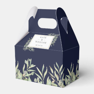 Elegante marineblaue Grüne Hochzeitsgunstbox Geschenkschachtel