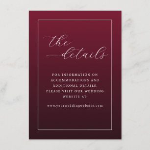 Elegante marinefarbene Kursivdetails Begleitkarte