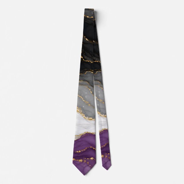 Elegante Marmor-Asexualitäts-Stolzfarben Krawatte (Vorderseite)