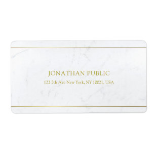 Elegante Marmor Gold Text Einfache Ebene Versand