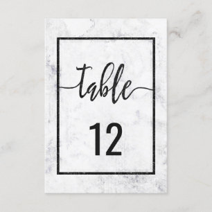 Elegante Marmor-Hochzeitstisch-Nummern-Sitzordnung Einladung