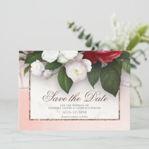 Elegante Marmor Luxury Gold Floral Wedding Save The Date