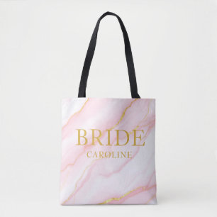 Elegante Marmor- und Gold-Braut Custom Name