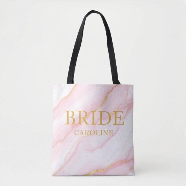 Elegante Marmor- und Gold-Braut Custom Name (Vorderseite)