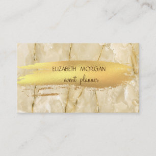 Elegante Marmortextur Goldfolie Pinselstrich Visitenkarte