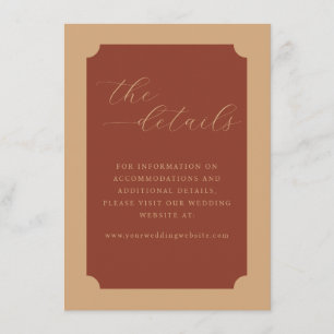 Elegante Marone Calligrafie Details Begleitkarte